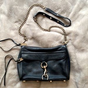 Black and silver Rebecca minkoff purse